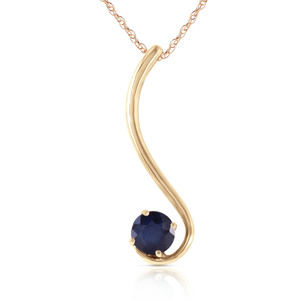 14K. SOLID GOLD NECKLACE WITH NATURAL SAPPHIRE (Yellow Gold)